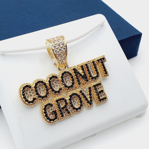 "14K Gold Plated Cubic Zircon Pendant, INUS1BR220 - Picture 3 of 9